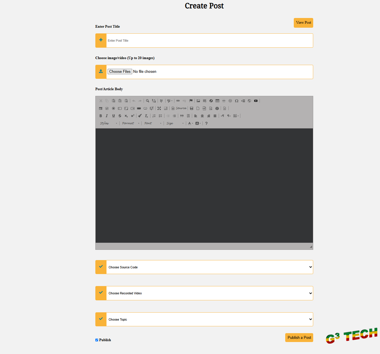 How I Designed the Create Post Section for My Website cover image